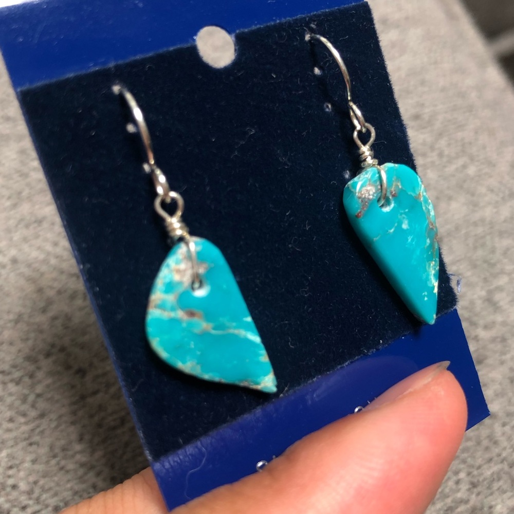 Turquoise pendant earrings - Picture 2 of 3